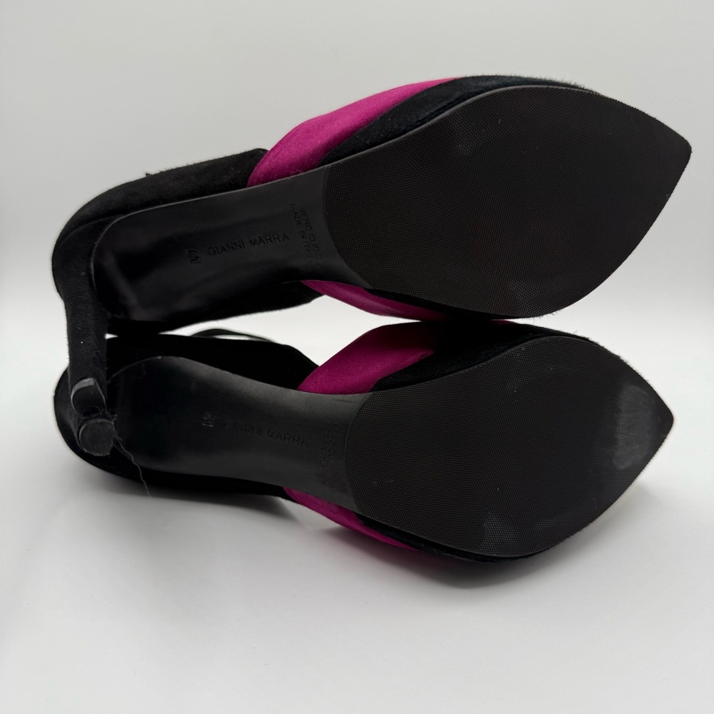 Gianni Marra Bold Color-block With Ankle Strap Stiletto Pointy Toe Platform - Picture 13 of 17